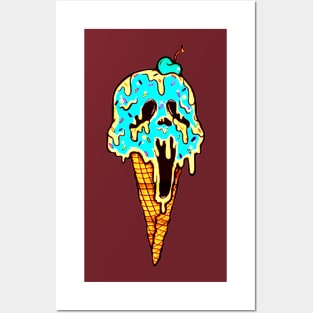 Inspired Icecream Skull Posters and Art